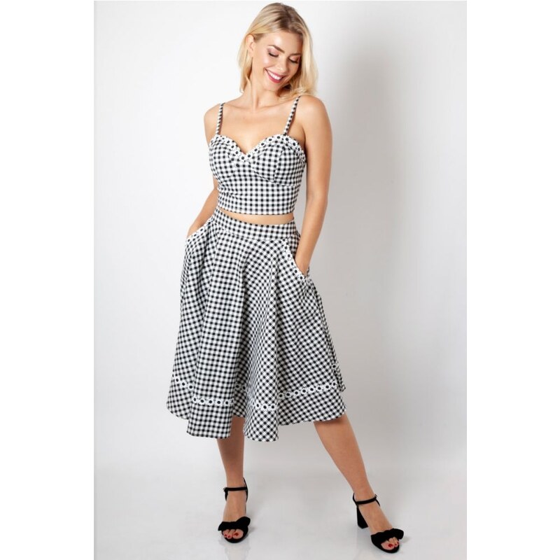 VOODOO VIXEN Vodoo Vixen Ava Ginghamová sukňa 23598959