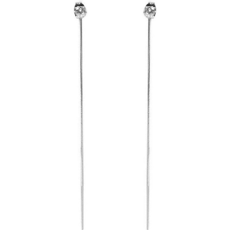 Vuch Oceľové fashion náušnice s čírym kryštálom Bowy Silver 66584448