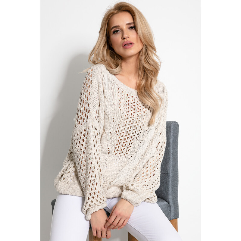 Glara Dierovaný dámsky sveter s prímesou vlny 24086100