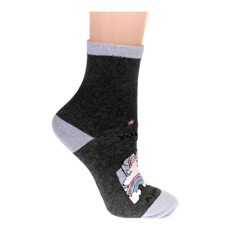 AURA.VIA Detské tmavo-sivé ponožky SHAY 24111038