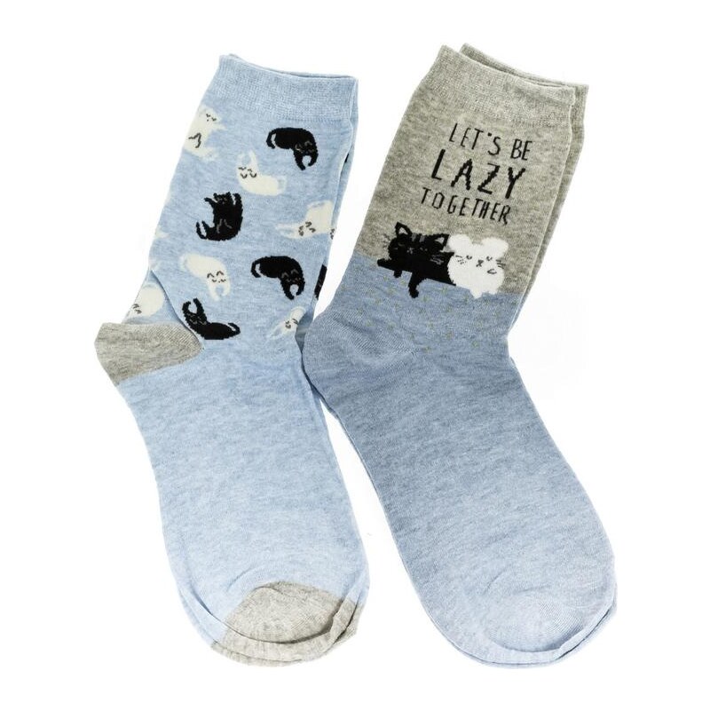 AURA.VIA Modré ponožky LAZY set 2 páry 24111254