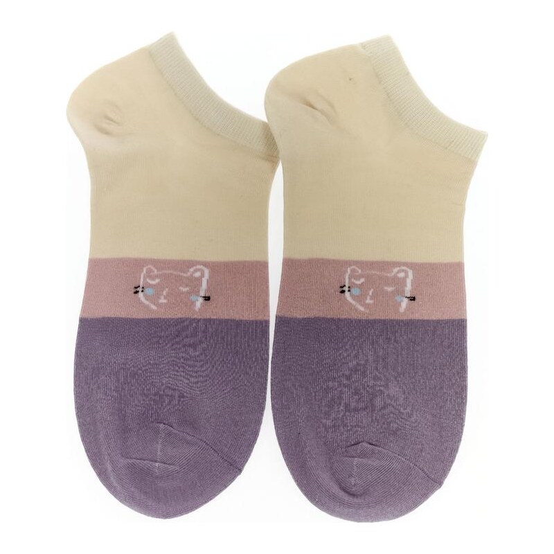 AURA.VIA Béžovo-fialové ponožky NAVA 24111308