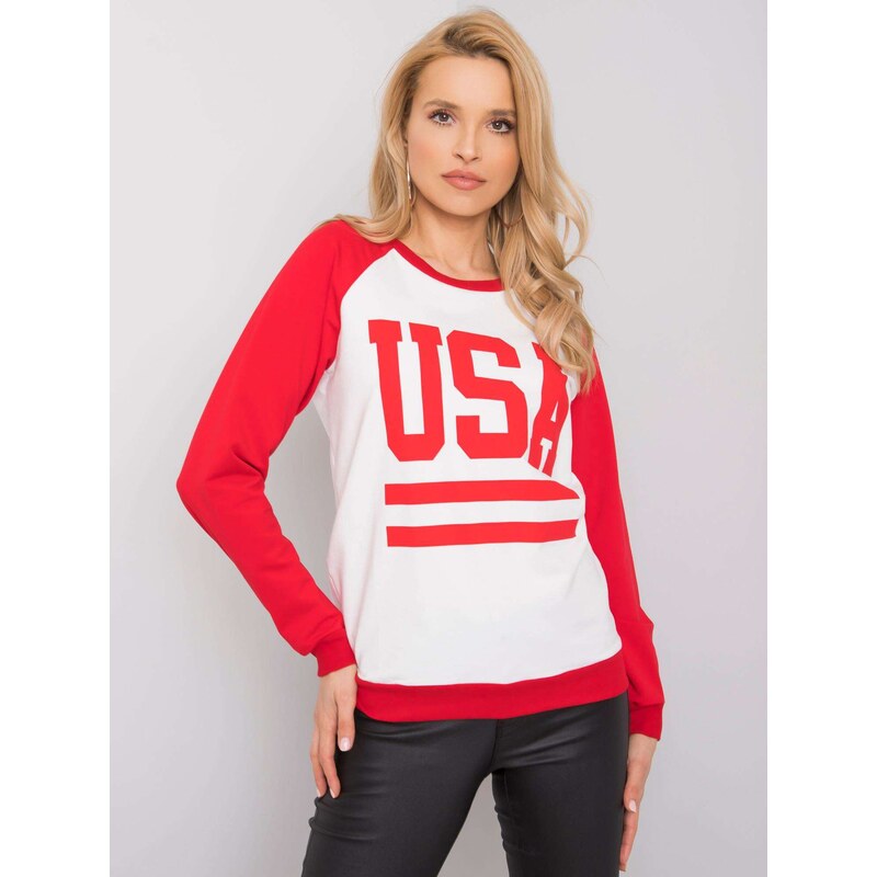RUE PARIS Sweatshirt-DS-BL-1111.06P-white-red 64791657