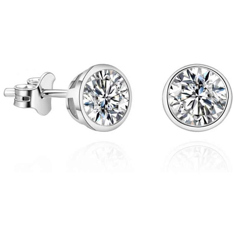 Beneto Pôvabné náušnice kôstky s trblietavým zirkónom AGUP 0,6 cm 66585133