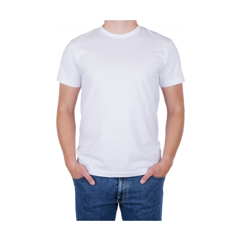 E-shop PÁNSKE A DÁMSKE TRIČKO JEANS SHOP STRIH UNISEX Biela