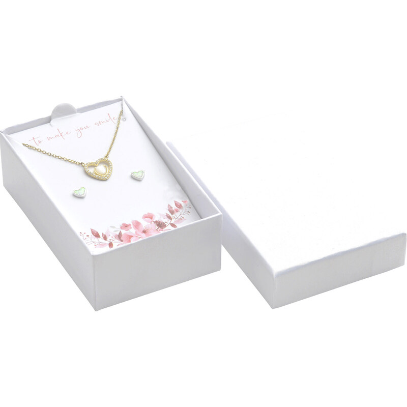 JKBOX Biela papierová krabička s venovaním na malú sadu šperkov IK032