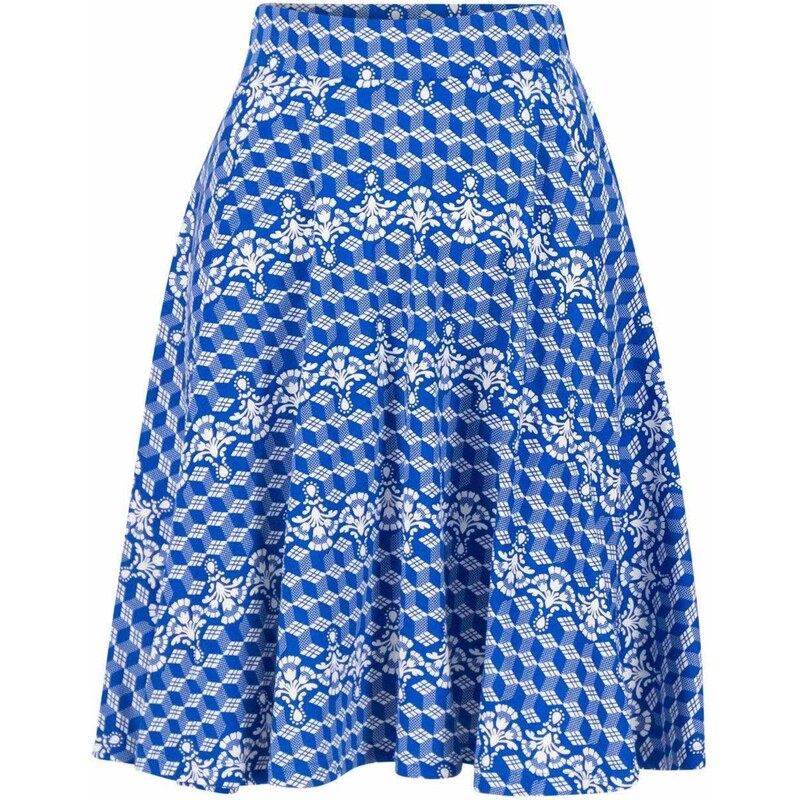 Blue Ladies Patterned Skirt Blutsgeschwister Dutch Delft - Ladies