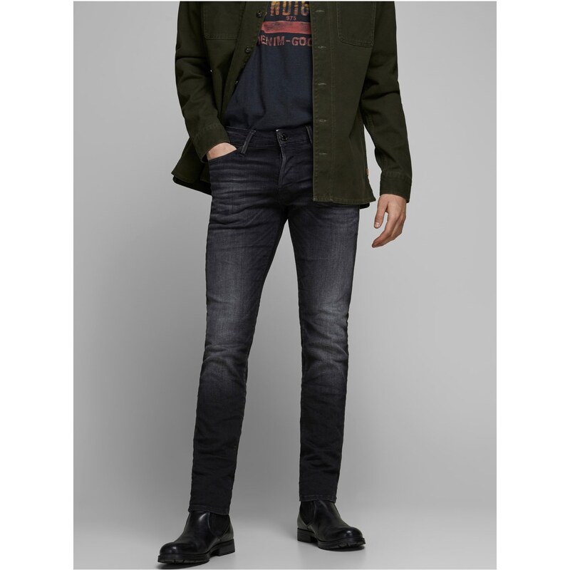 Čierne slim fit rifle Jack & Jones Glenn 66237997
