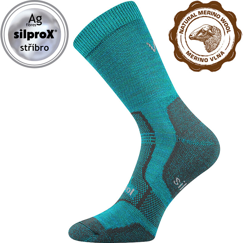 GRANIT funkčné merino vlnené ponožky VoXX Modrá / Zelená 35-38 1 pár 26788014