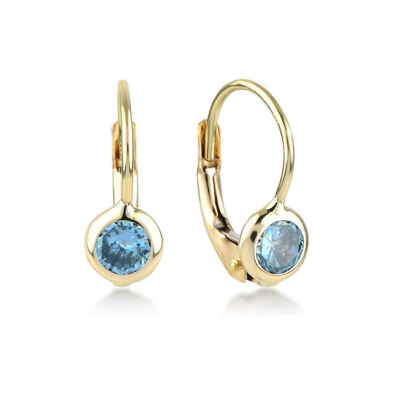 Lillian Vassago Zlaté náušnice s modrým zirkónom LLV22-GER051YBT 25042080