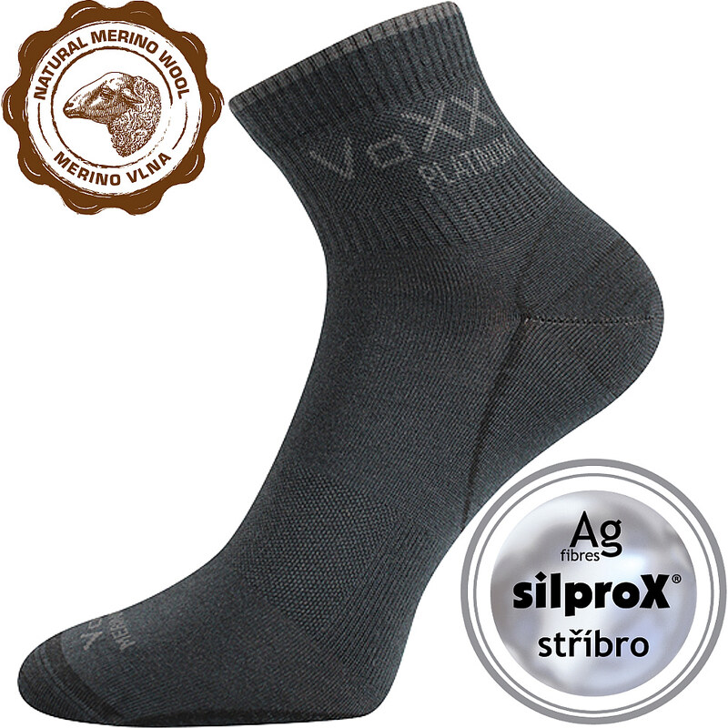 RADIK slabé merino ponožky VoXX Tm. sivá 43-46 1 pár 42809458