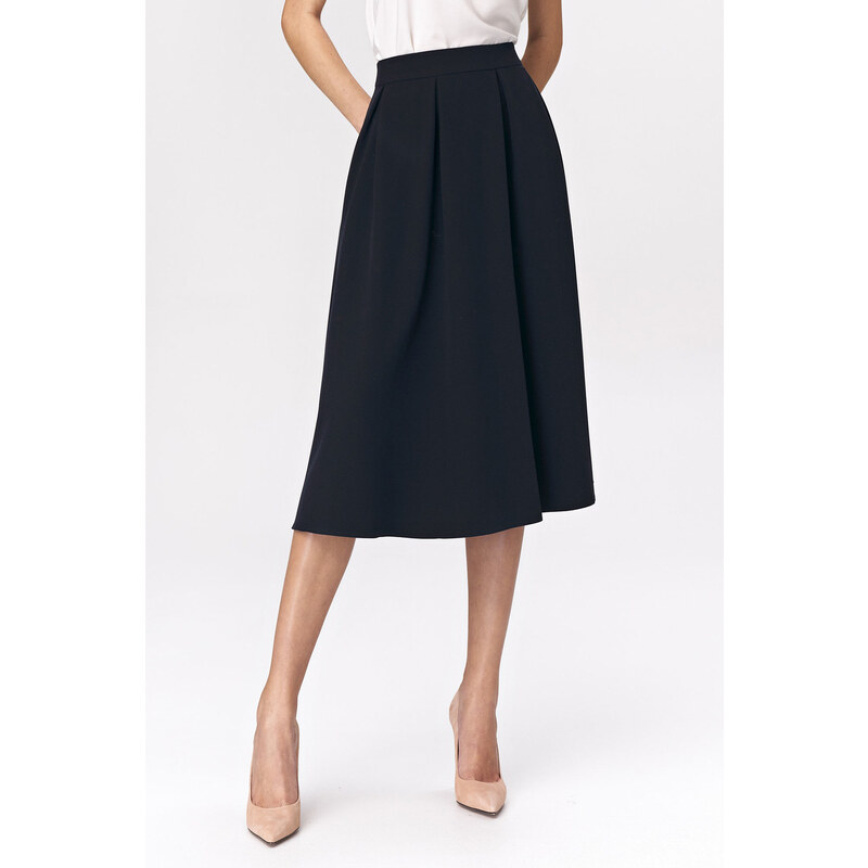 Glara Dámska midi sukňa so skladmi 24547629