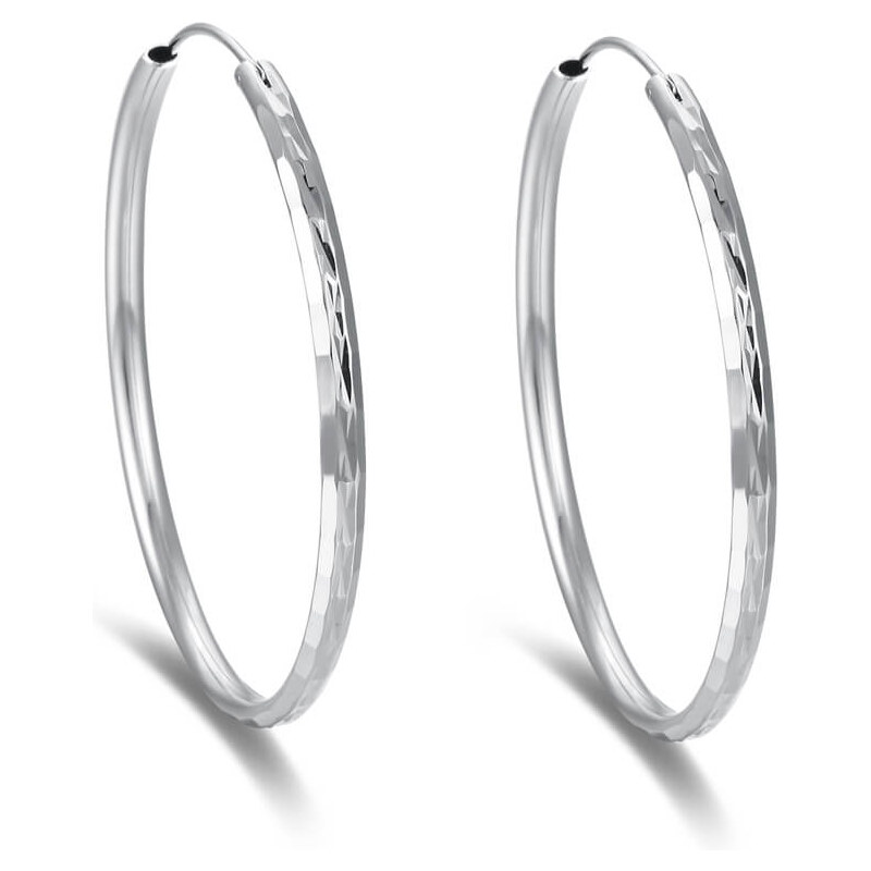 Beneto Nadčasové kruhové náušnice zo striebra AGUC2272 5 cm 66579988