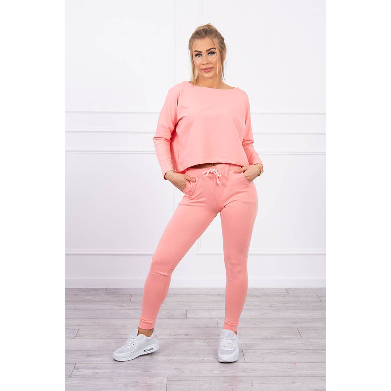 MladaModa Tepláková súprava s oversize blúzkou model 9091 marhuľová 24339061