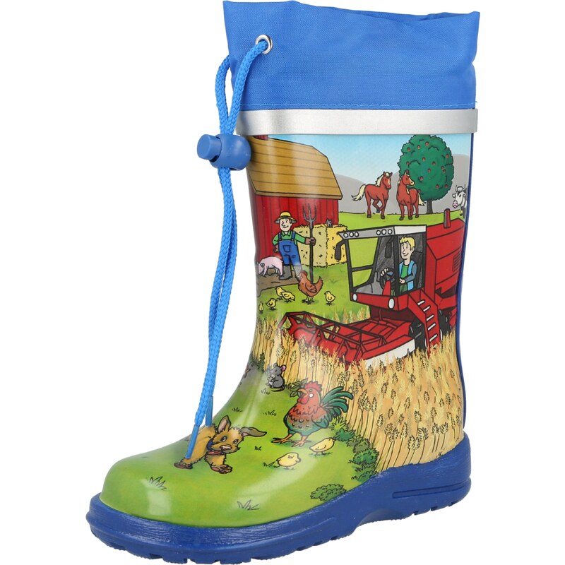 BECK Gumáky Bauernhof piesková / kráľovská modrá / tmavosivá / zelená 66171593