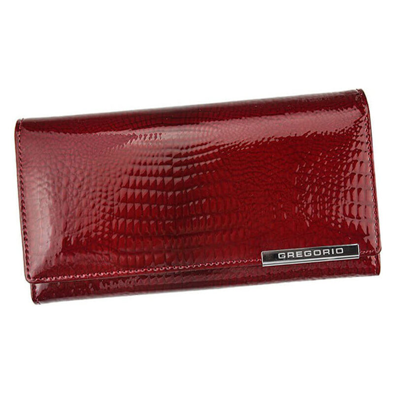 Červená kožená peňaženka Gregorio s mincovníkom na zips 66599184