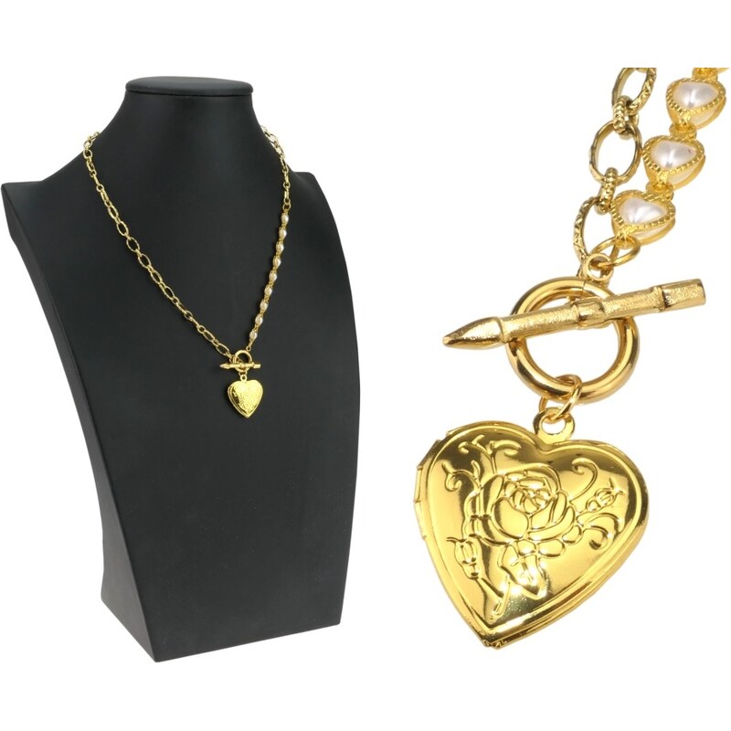 CITY STORM Dámska retiazka s medailónom v tvare srdiečka v zlatej 66888648