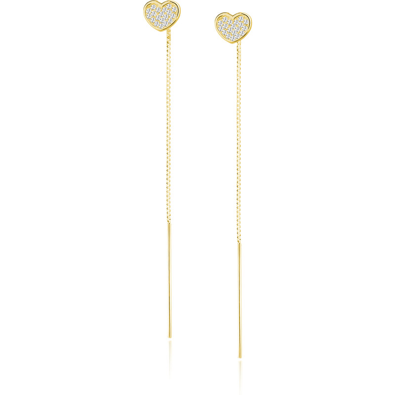 Olivie Strieborné retiazkové náušnice ZLATÉ SRDCE 5162 24614816