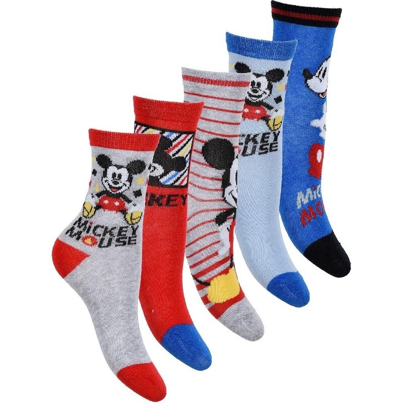 MICKEY MOUSE Mickey Disney farebné chlapčenské ponožky - 5 kusov 24491294