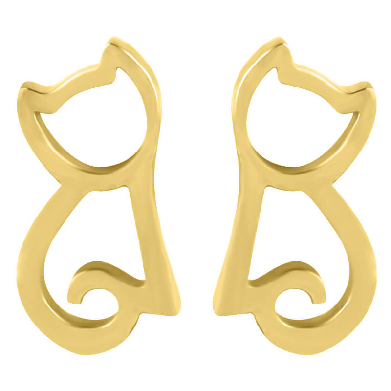 Troli Moderné pozlátené náušnice Mačka 66589101
