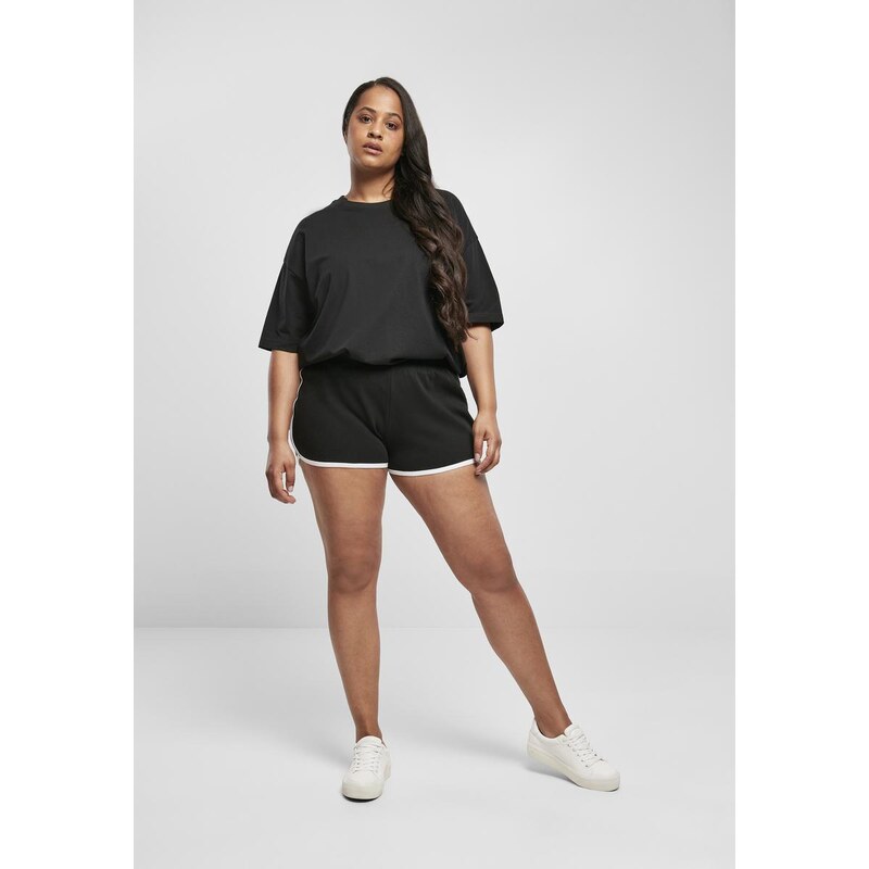 Urban Classics Womens Organic Interlock Retro Hotpants Black/White 65418056