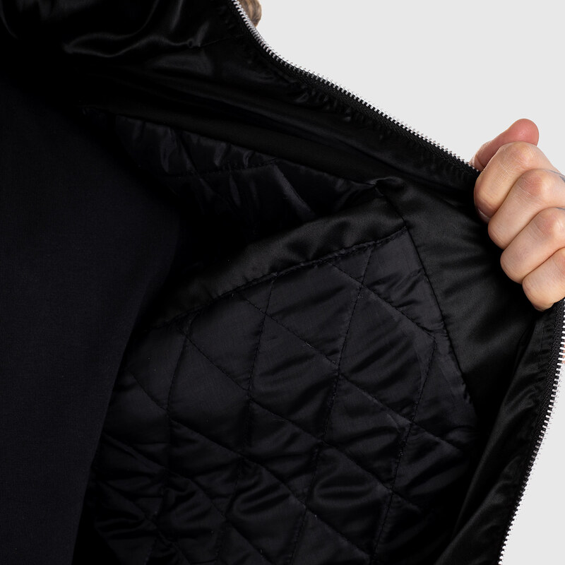 Pánska prechodná bunda s kožušinou Iron Aesthetics, čierna