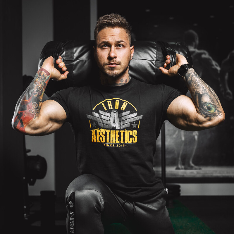 Pánske fitness tričko Iron Aesthetics Force, čierne 24553971