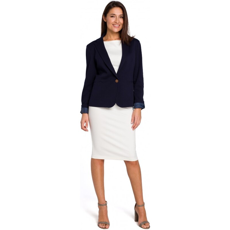 STYLOVE S154 Sako s jedným gombíkom - tmavo modré 24595250