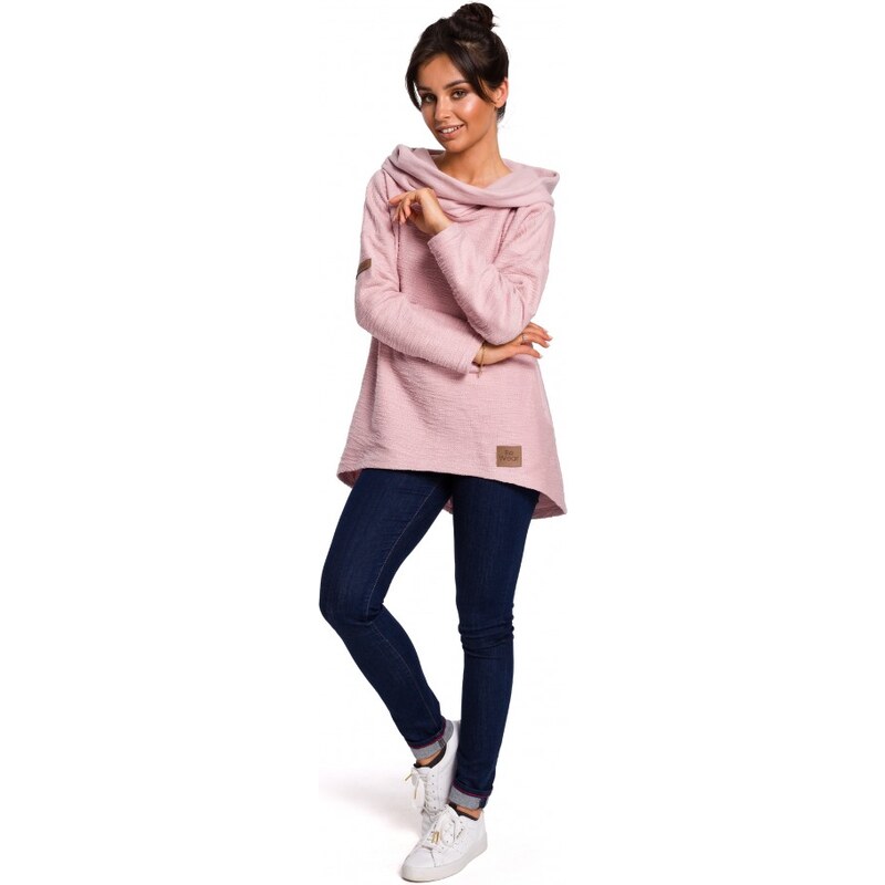 BeWear B131 Sveter s vysokým golierom - púdrový 35532539