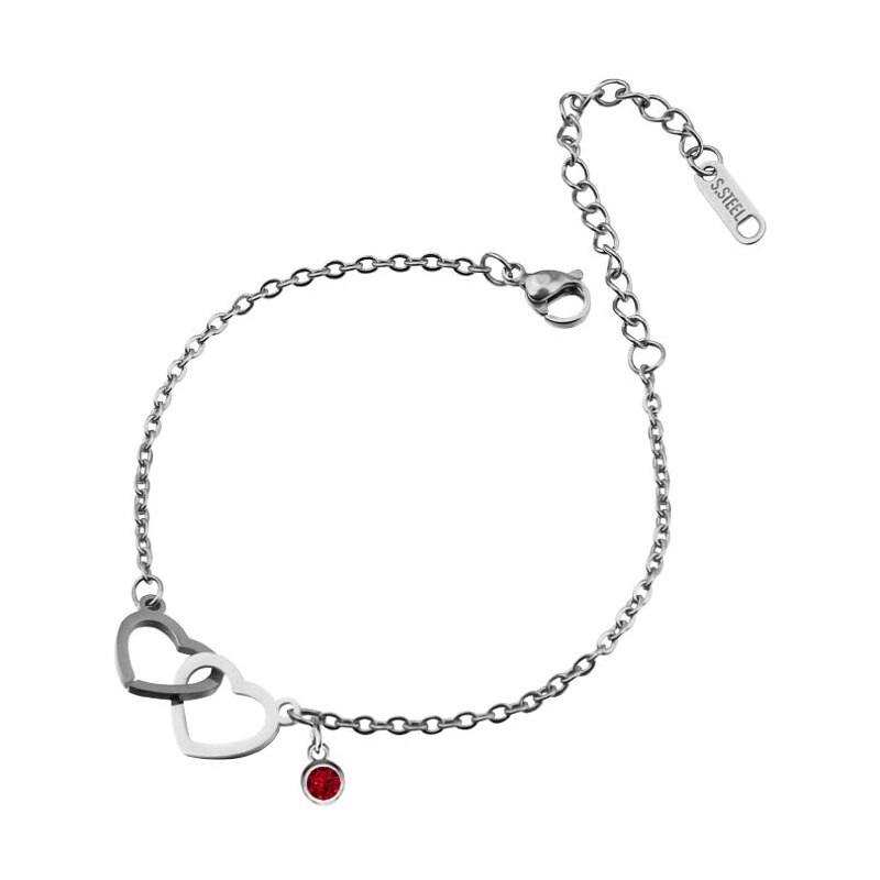 SWAROVSKI Elements Swarovski e. náramok Heart by Heart, spojené srdcia 24593672