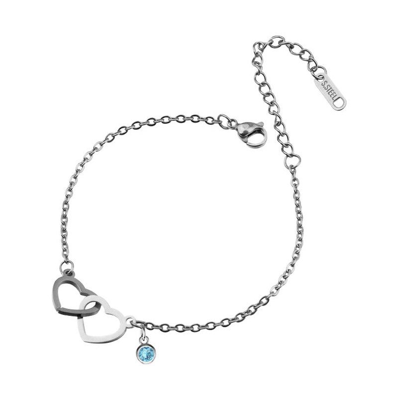 SWAROVSKI Elements Swarovski e. náramok Heart by Heart, spojené srdcia 24593673