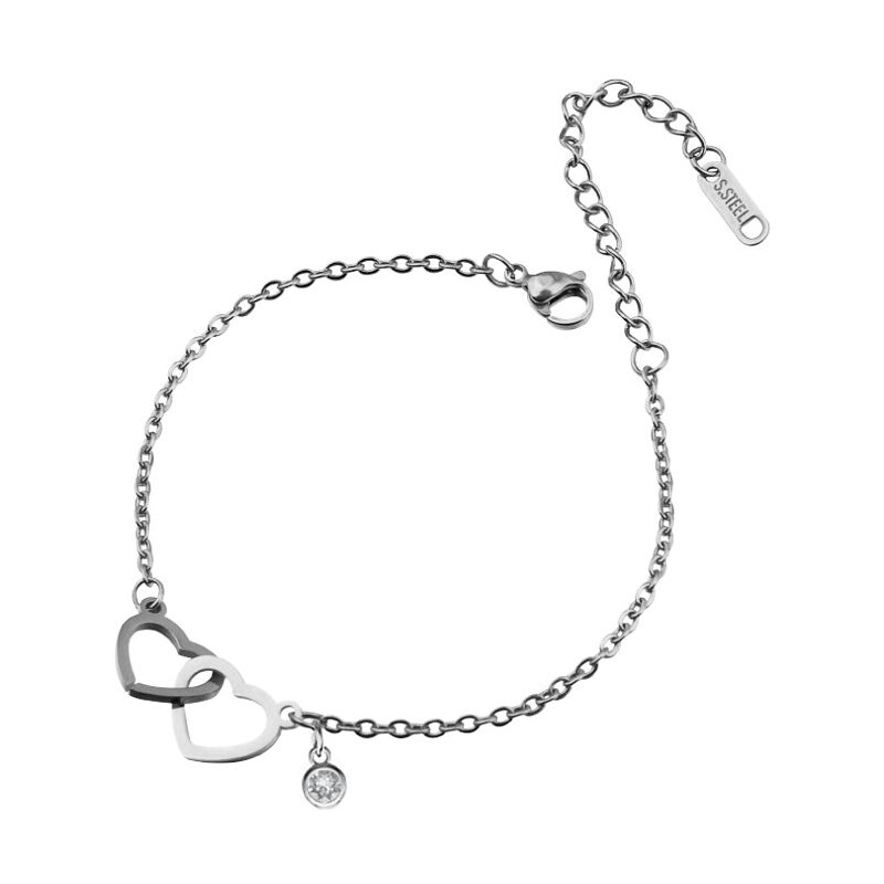 SWAROVSKI Elements Swarovski e. náramok Heart by Heart, spojené srdcia 24593671