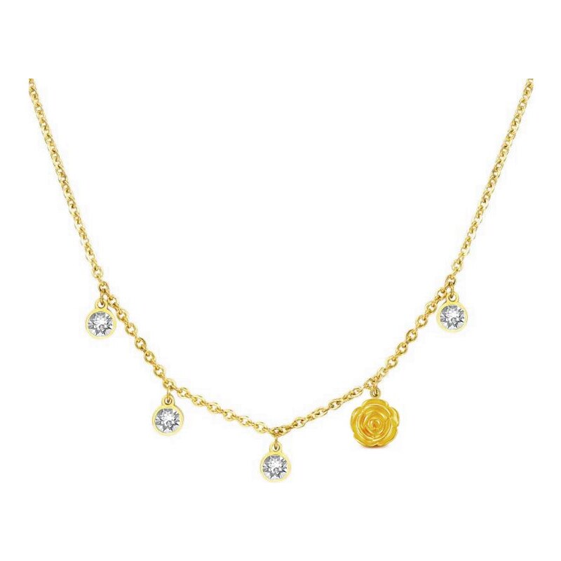 SWAROVSKI Elements Swarovski e. zlatý náhrdelník Beauty&Beast, ruža 24593783