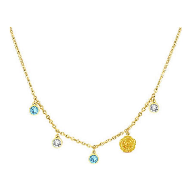 SWAROVSKI Elements Swarovski e. zlatý náhrdelník Beauty&Beast, ruža 24593784