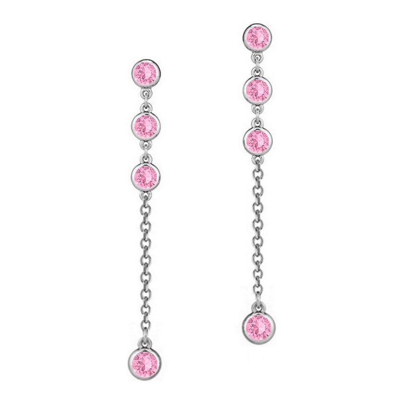 SWAROVSKI Elements Swarovski e. visacie náušnice Princess, ružové 24593801