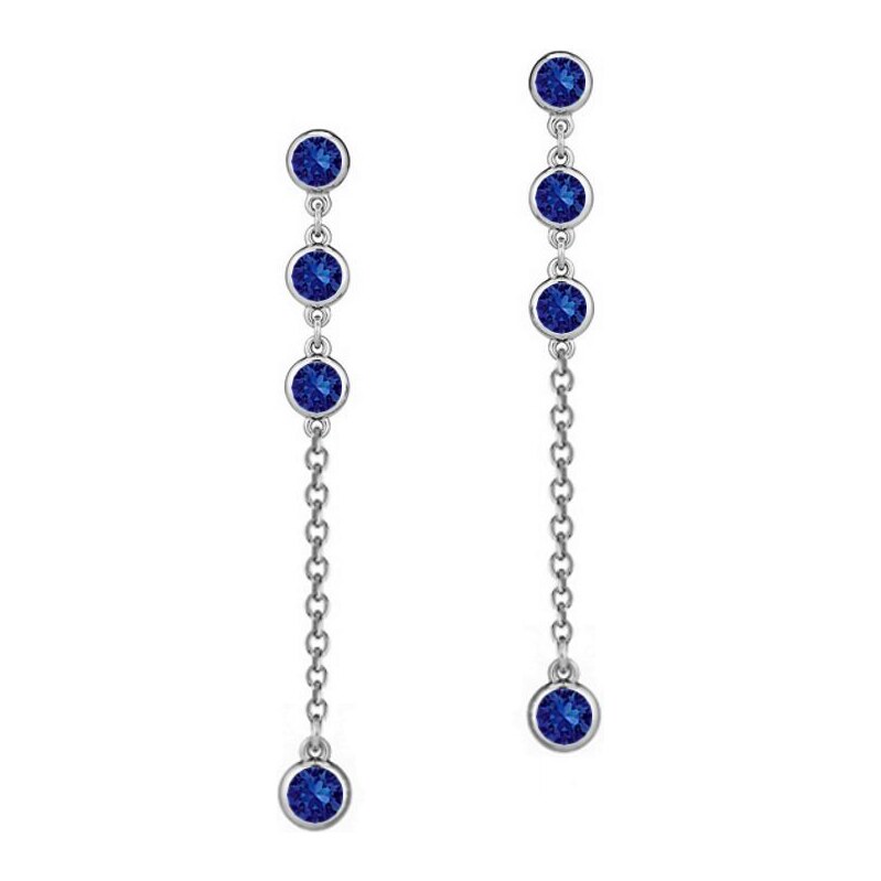 SWAROVSKI Elements Swarovski e. visacie náušnice Princess, tmavo modré 24593802