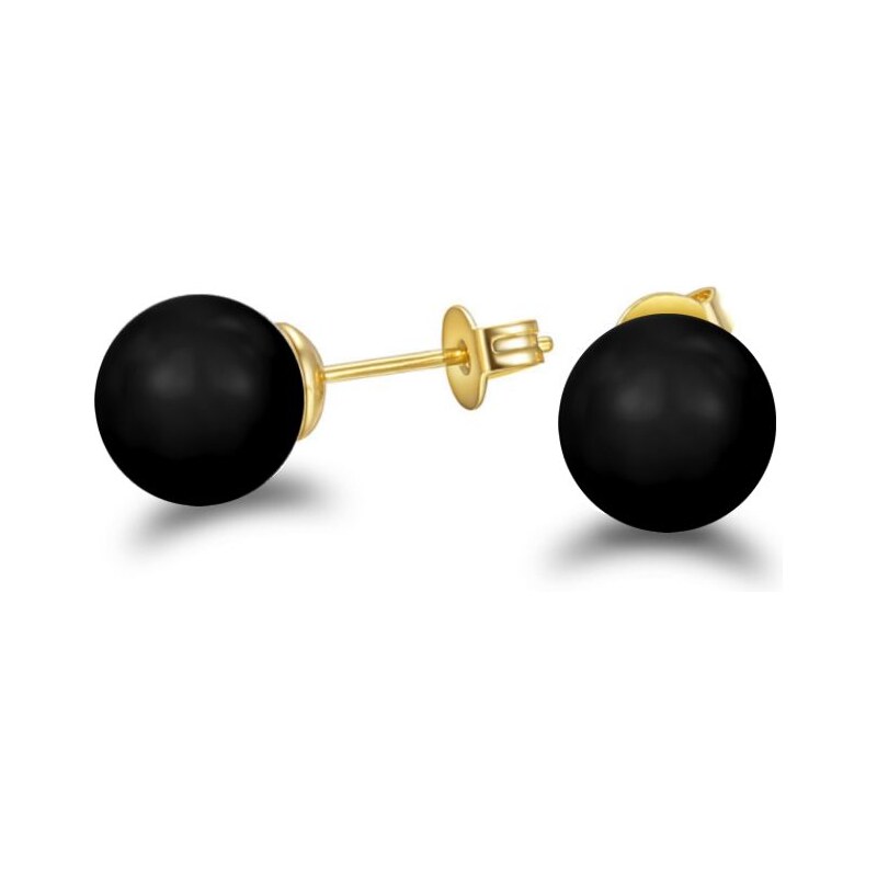 SWAROVSKI Elements Swarovski e. náušnice s čiernymi perlami Golden 24593882