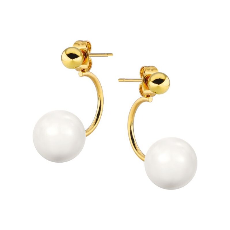 SWAROVSKI Elements Swarovski e. dvojité zlaté náušnice s perlami 24593996