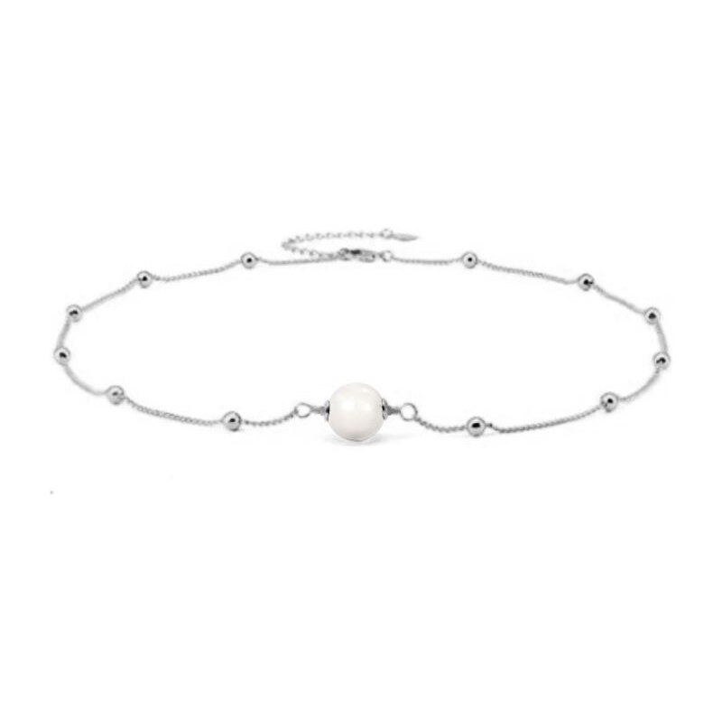 SWAROVSKI Elements Swarovski e. náhrdelník s bielou perlou Arrondi 24594032