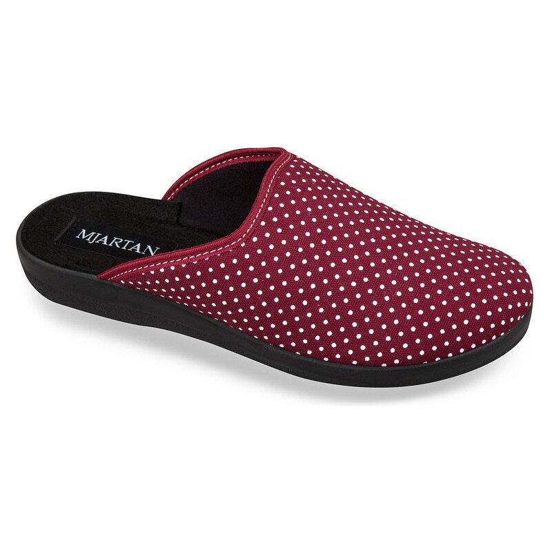 Mjartan Dámske papuče bodkované- bordové 24431851