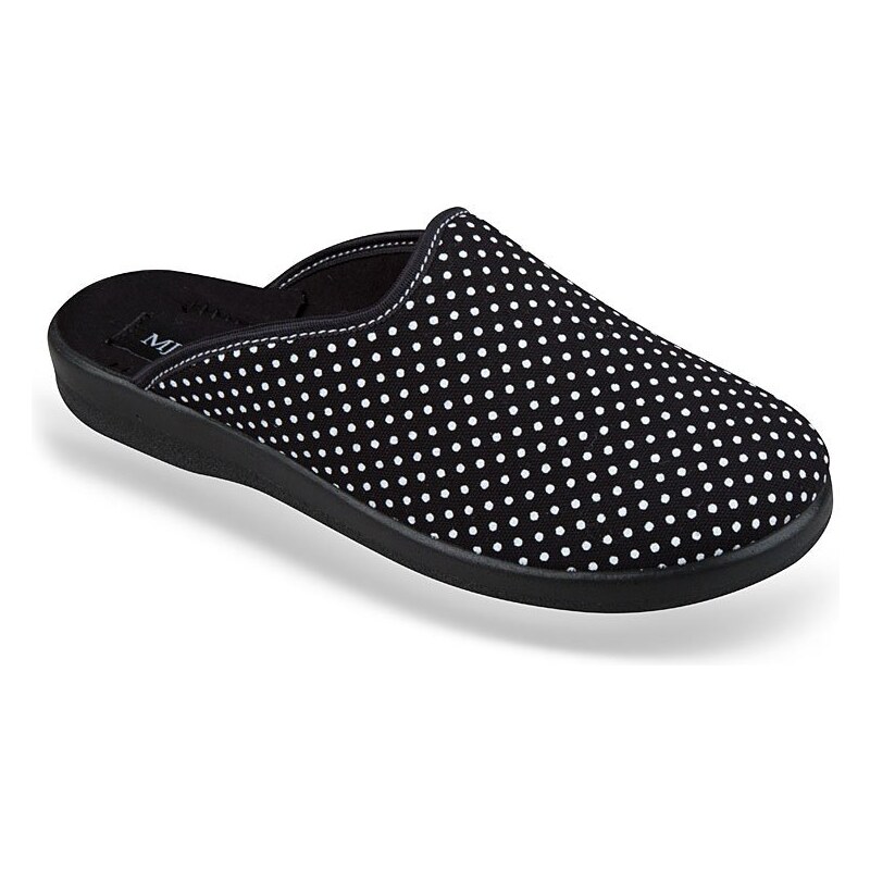 Dámske papuče bodkované- čierne 24431769