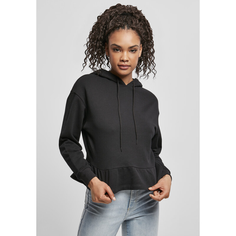 Urban Classics Womens Organic Volants Hoody Black 50661404