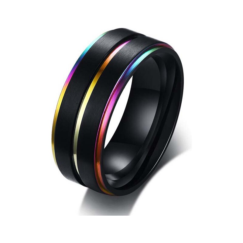 Sams Artisans Prsteň Chromatic Lines chirurgická oceľ IPRM005-67 27336884