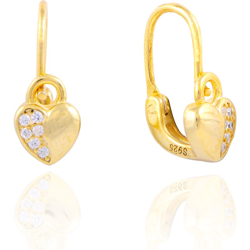 Olivie Strieborné náušničky pre bábätko SRDIEČKO GOLD 5169 24905029