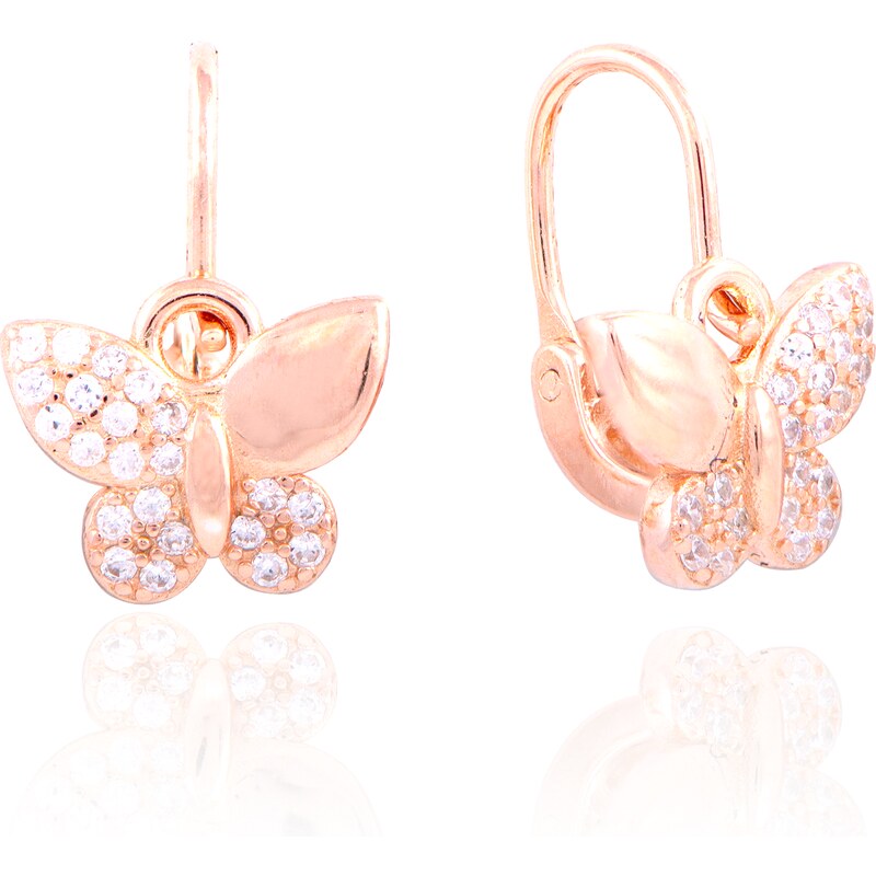 Olivie Strieborné náušničky pre bábätko MOTÝLIK ROSE 5173 24905033