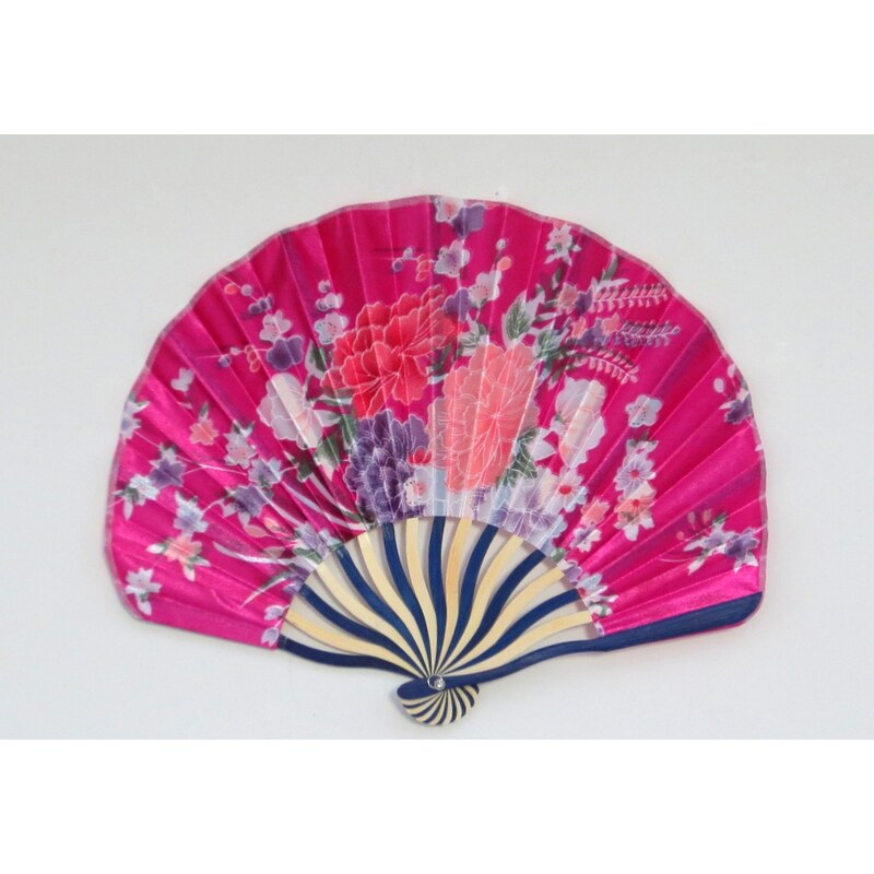 Vejár s kvetinkami- cyklamenový 24431996