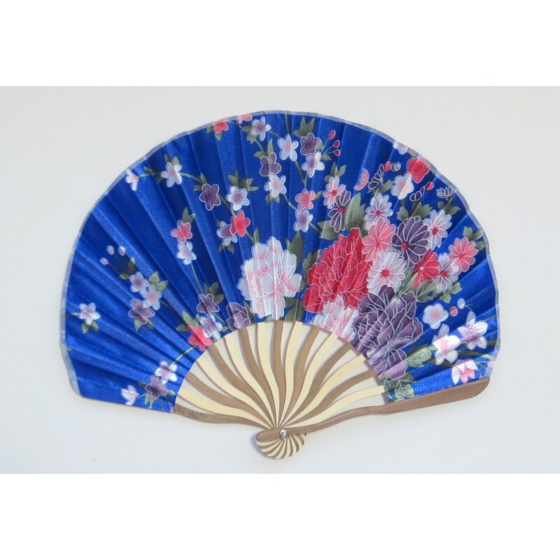 Vejár s kvetmi- modrý 24432017