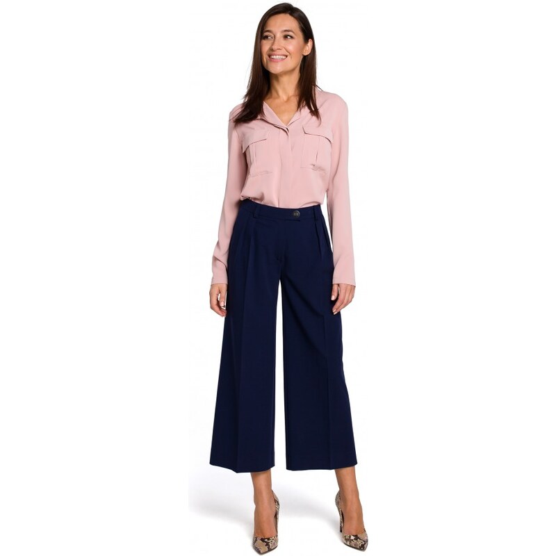 STYLOVE S139 Dámske nohavice Cullotes - tmavo modré 38161831