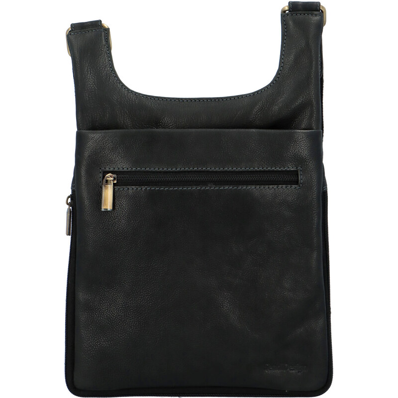 Moderná pánska kožená taška cez rameno čierna - SendiDesign Leverett 56863954