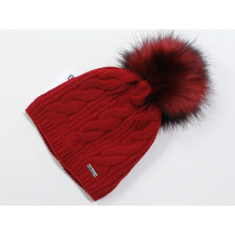 Achti Dámska čiapka s kožušinkou červená 24431789